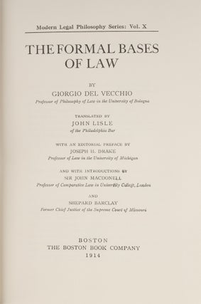The Formal Bases of Law.