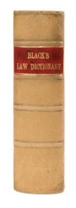 A Dictionary of Law..., 1st edition, 1891, Black's Law Dictionary