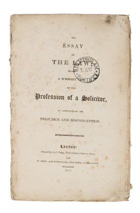 Item #75326 An Essay on the Law; Being a Summary View of the Profession of a. Lawyers, Great Britain