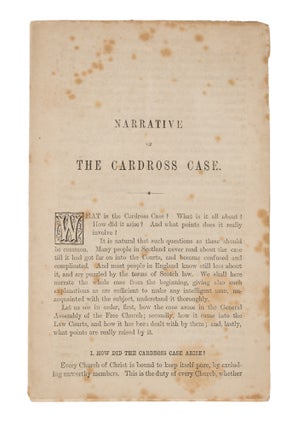 Item #75336 Narrative of the Cardross Case, 1861. John Macmillan