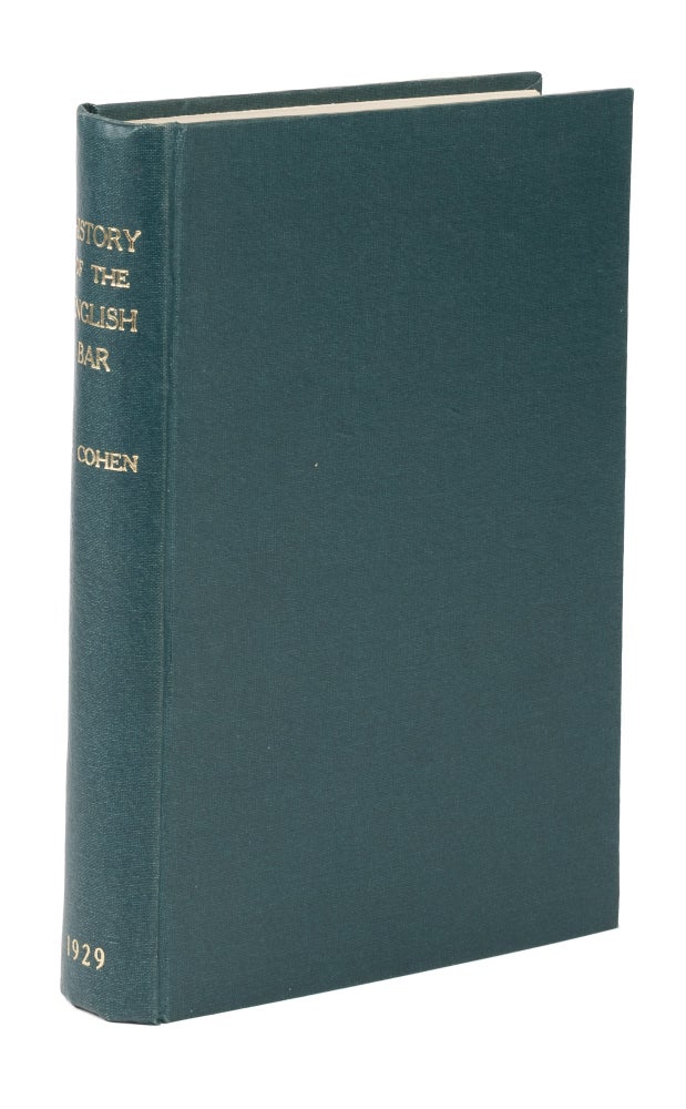 Item #75358 A History of the English Bar and Attornatus to 1450, Reprint, 1967. Herman Cohen.