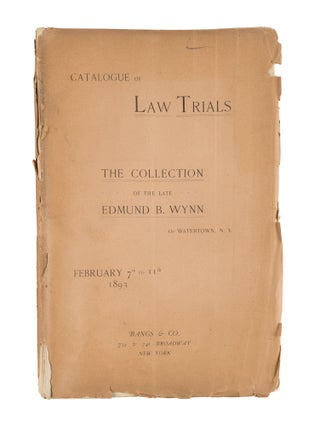 Item #75360 Catalogue of the Extraordinary Collection of Law Trials Made. Auction Catalogue,...
