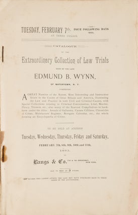 Catalogue of the Extraordinary Collection of Law Trials Made....