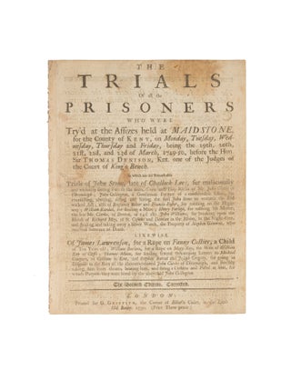 Item #75367 The Trials of All the Prisoners Who Were Try'd at the Assizes Held. Trials, Great...