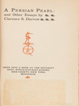 A Persian Pearl and Other Essays, Inscribed Limited First Edition.