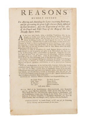 Eight Broadsides Dealing with Bankruptcy Reform, 1718-1719.