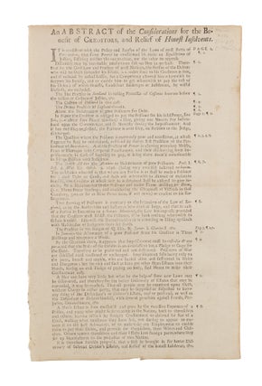 Eight Broadsides Dealing with Bankruptcy Reform, 1718-1719.