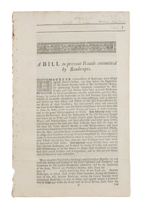 Eight Broadsides Dealing with Bankruptcy Reform, 1718-1719.