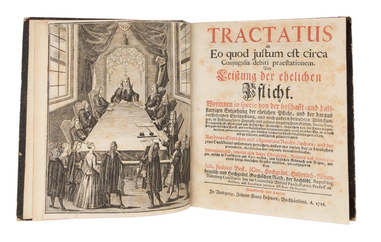Item #75463 Tractatus de Eo Quod Justum est Circa Conjugalis Debiti Praestationem. Johann Jodocus Beck.