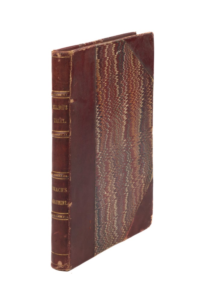 Item #75504 Billings Trial, Beach's Argument, Ballston Spa, NY, 1890. Manuscript, Jesse Billings, Jr, Beach. William A.