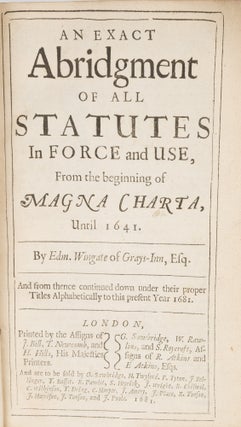 An Exact Abridgment of All Statutes in Force and Use, From the...