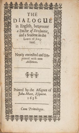 The Dialogue in English, Betweene a Doctor of Divinitie, And a...