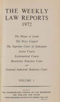 Weekly Law Reports. 1971 vol 3 to 1975 vol 5, in 11 books