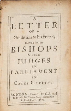 A Letter of a Gentleman to His Friend, Shewing that the Bishops...