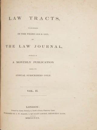 A Collection of Law Tracts, Published in the Years 1825 & 1826...