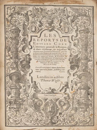 Les Reports de Edward Coke, Parts 1-4, London, c1601-1604, One Book.
