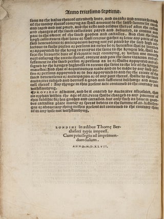 The Acte Concernyng the Subsidie Graunted of the Temporaltee, 1547.