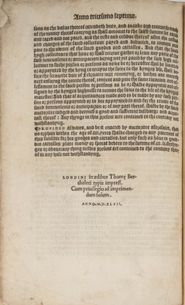The Acte Concernyng the Subsidie Graunted of the Temporaltee, 1547.