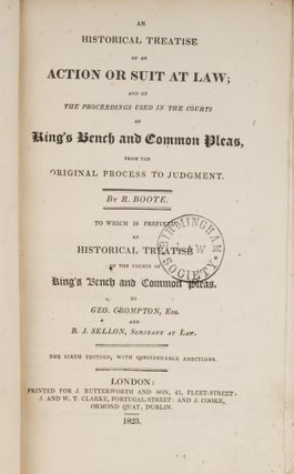 An Historical Treatise of an Action or Suit at Law, London, 1823.