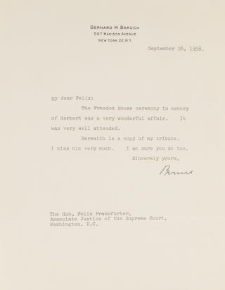 Autograph Letter, Signed, To Garson Kanin and Ruth Gordon [with] TLS.