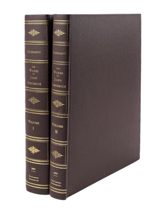 Item #75785 The Works of Sir John Fortescue. 2 Vols. Folio with 17 color illus. Sir John Fortescue