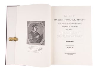The Works of Sir John Fortescue. 2 Vols. Folio with 17 color illus.