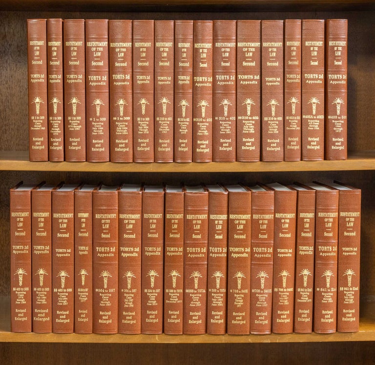 Item #75833 Restatement of the Law Torts 2d Appendix 1-end. 31 books (1966-2018). American Law Institute.