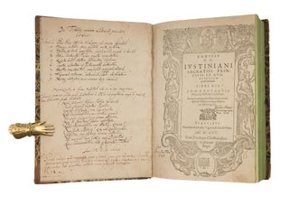 Codicis Dn Iustiniani Sacratiss [with] Authenticae Seu Novellae, 1595.