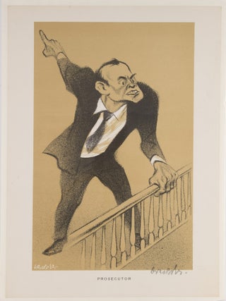 Item #75941 Prosecutor, 14" x 10" Signed Lithographic Print, c.1950s-60s. William Gropper