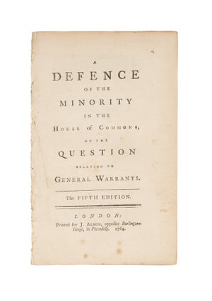 Item #75969 A Defence of the Minority in the House of Commons, On the Question. Charles Townsend,...