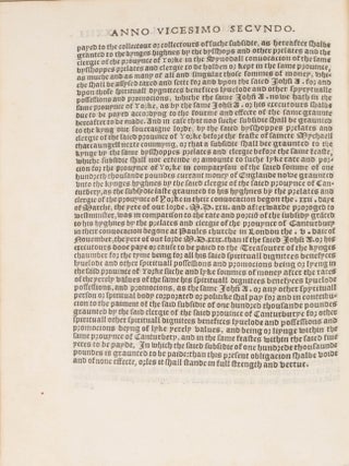 Anno Vicesimo Secundo Henrici Octavi: Statuta Bonum Publicum...