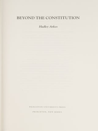 Beyond the Constitution.