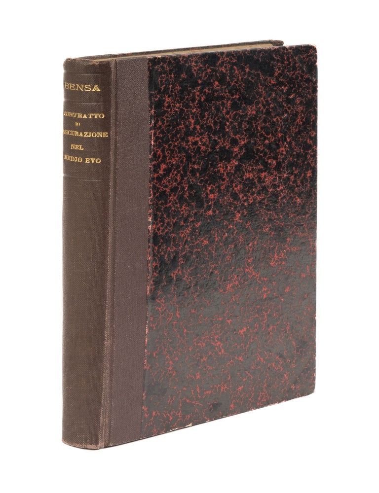 Item #76314 Il Contratto di Assicurazione nel Medio Evo, Genoa, 1883. Enrico Bensa.