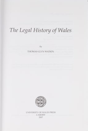 The Legal History of Wales.
