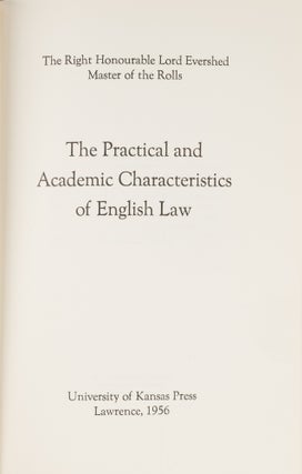 The Practical and Academic Characteristics of English Law.