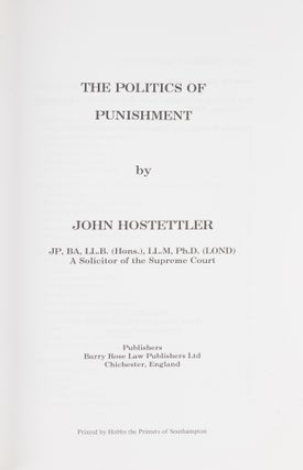 The Politics of Punishment.