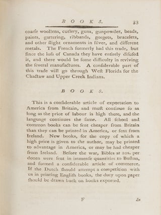 Observations on the Commerce of the American States. London, 1784.