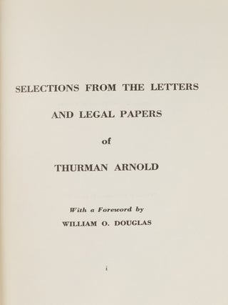 Inscribed Copy of Selections from the Letters and Legal Papers...