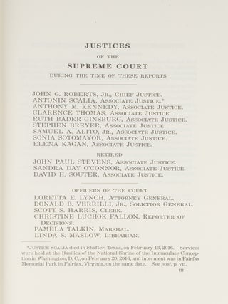 United States Reports. Vol. 577 (Oct. Term 2015). Washington, 2022.