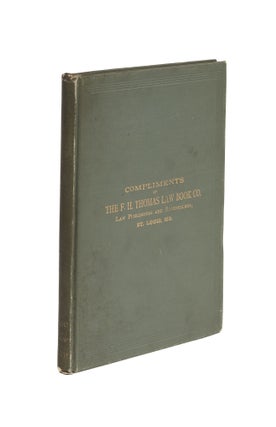Item #76602 Catalogue of Law Books Published or For Sale, St Louis, 1887. Bookseller Catalogue, F...