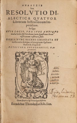 Analysis, Seu Resolutio Dialectica Quatuor Librorum Institutionum...