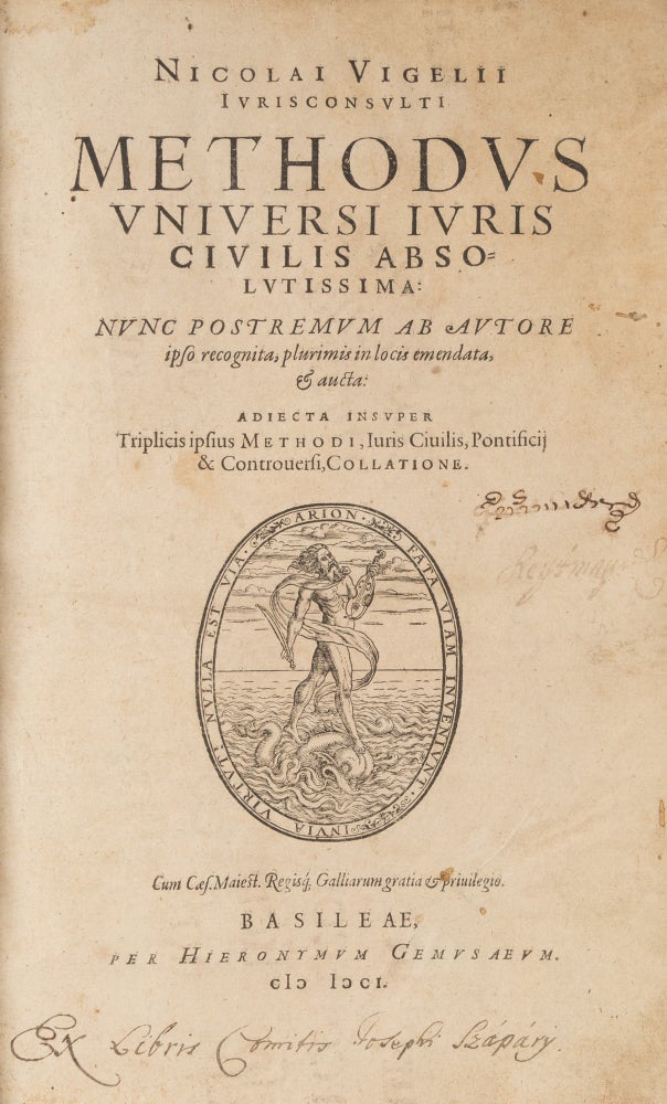Item #76745 Methodus Universi Iuris Civilis Absolutissima: Nunc Postremum ab. Nikolaus Vigelius.