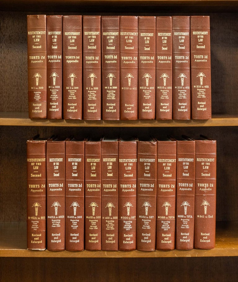 Item #76787 Restatement of the Law Torts 2d Appendix 1-End. 20 books (1963-2004). American Law Institute.