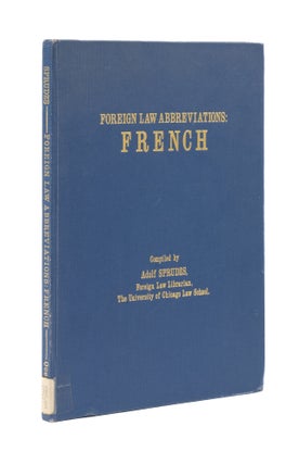 Item #77014 Foreign Law Abbreviations: French. Adolf Sprudz