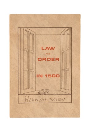Item #77091 Law and Order in 1500. Arrigo Orsini, Gino Andreani