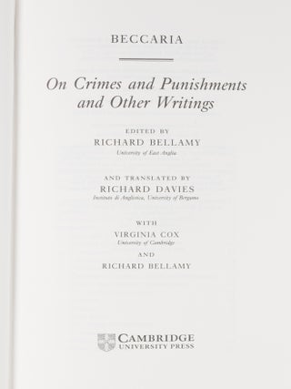 On Crimes and Punishments, and Other Writings.