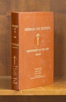 Item #77248 Restatement of the Law Torts 2d Appendix 1-309 (1964-1975). American Law Institute