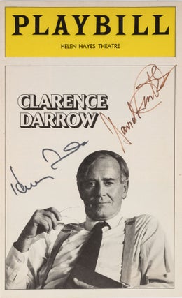 Item #77345 Signed Playbill for Clarence Darrow at the Helen Hayes Theatre. David W. Rintels,...