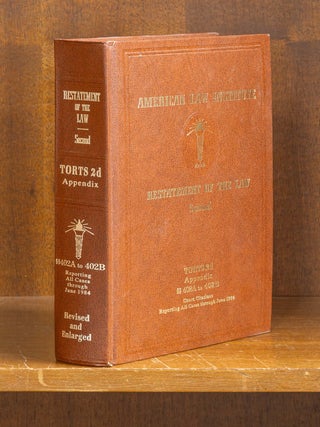 Item #77346 Restatement of the Law Torts 2d Appendix 402A-402B. (1984). American Law Institute