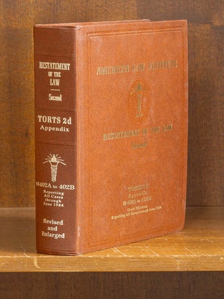 Item #77347 Restatement of the Law Torts 2d Appendix 402A-402B. (1984). American Law Institute